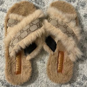 Faux Fur Designer Slippers